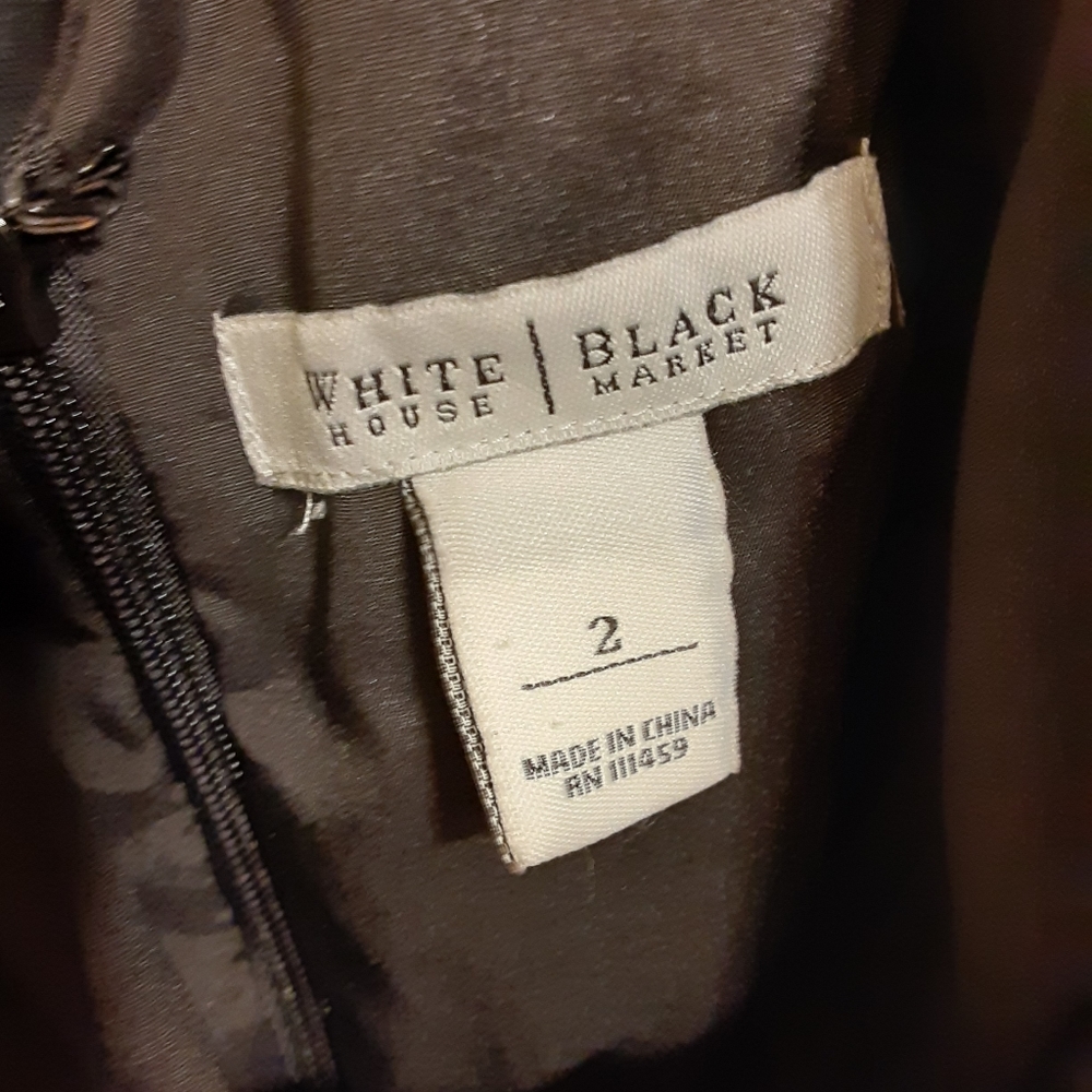 WHBM black empire waist a line cocktail dress sz2 - Picture 9 of 9